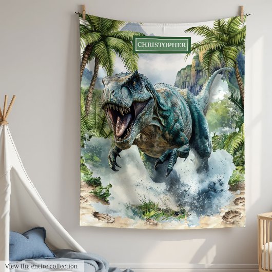 Einzigartiger Dinosaurier Blanket Individuelle Nam Fleecedecke