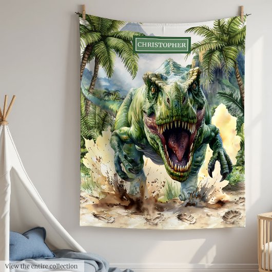 Einzigartiger Dinosaurier Blanket Personalisierter Fleecedecke