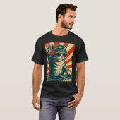 Einzigartiger DJ Cat Kitty T - Shirt, Trendy Graph T-Shirt (Vorne ganz)