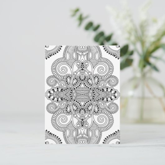 Einzigartiger Doodle Postkarte (Stehend Vorderseite)