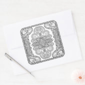 Einzigartiger Doodle Quadratischer Aufkleber (Umschlag)