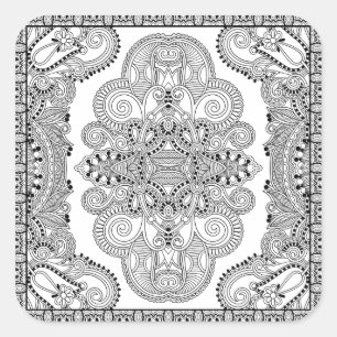Einzigartiger Doodle Quadratischer Aufkleber