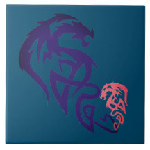 Einzigartiger Dragon Simple Blue Decoration Tile