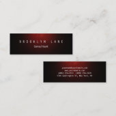 Einzigartiger dunkelroter Schlichter Clean Slim Mini Visitenkarte (Vorne/Hinten)