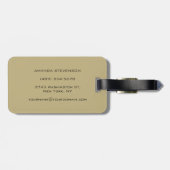 Einzigartiger Ecru-Beige-Farben-Monogramm-Gepäckan Gepäckanhänger (Rückseite horizontal)