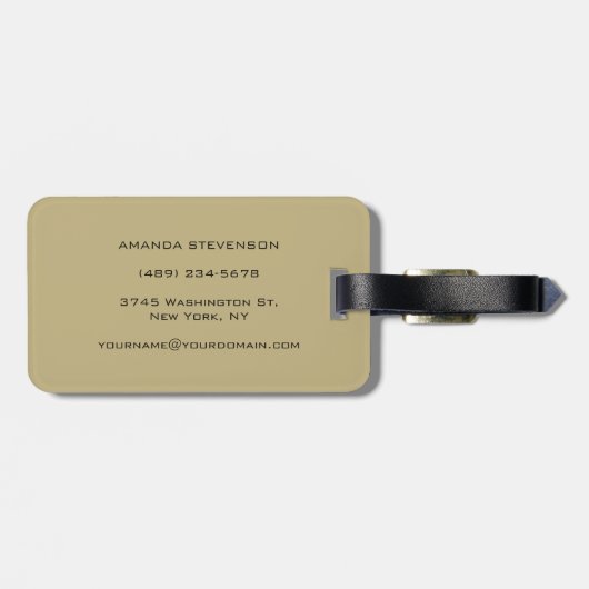 Einzigartiger Ecru Farbmonogramm-Gepäckanhänger Gepäckanhänger (Rückseite horizontal)