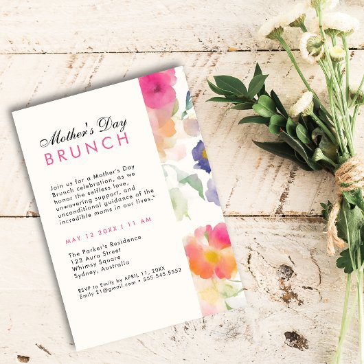 Einzigartiger einfacher Blumengarten Muttertag BRU Einladung