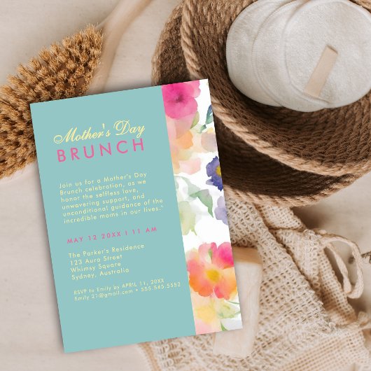 Einzigartiger einfacher Blumengarten Muttertag BRU Einladung
