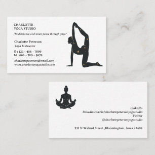 Einzigartiger & Einfacher Yoga-Instructor-Lehrer Visitenkarte