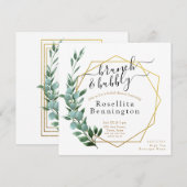 Einzigartiger Elegance Eucalyptus Floral Polterabe Einladung (Vorne/Hinten)