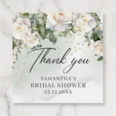 Einzigartiger Elegant Weißer Rosen Blumengarten Gr Geschenkanhänger (Rückseite)