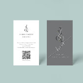 Einzigartiger Eleganter Blumen Scheren Logo QR Cod Visitenkarte