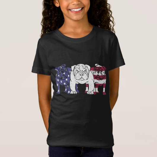 Einzigartiger englischer Bulldog Hund amerikanisch T-Shirt (Vorderseite)