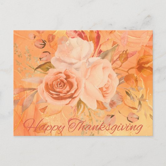 Einzigartiger Erntedank Blumengruß Feiertagspostkarte (Vorderseite)