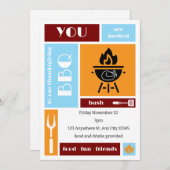 Einzigartiger Erntedank GRILLEN Einladung (Vorne/Hinten)