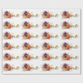 Einzigartiger Erstgeburtstag Herbst Burgundy Pumpk Geschenkpapier (Flach)