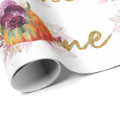 Einzigartiger Erstgeburtstag Herbst Burgundy Pumpk Geschenkpapier (Rolleneckpunkt)