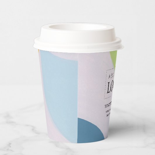 Einzigartiger Farbblock abstraktes Kunsthandwerksl Pappbecher (Rechts)