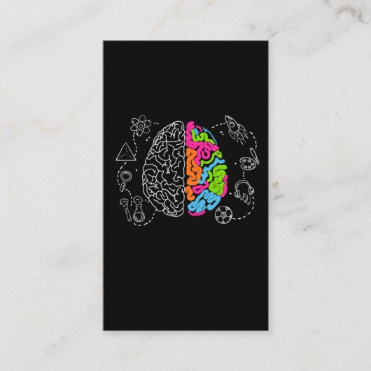 Einzigartiger farbiger Brain Graphic Art Creative  Visitenkarte (Vorderseite)