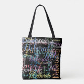 Einzigartiger farbiger Name Schwarz-Tasche Tasche (Rückseite)