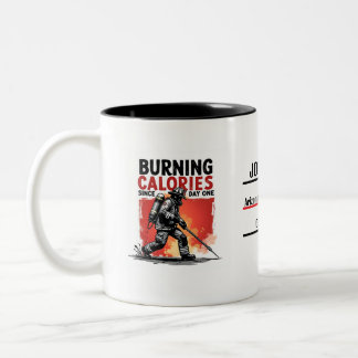 Einzigartiger Feuerwehrmann, Schwarz und Rot Lusti Zweifarbige Tasse
