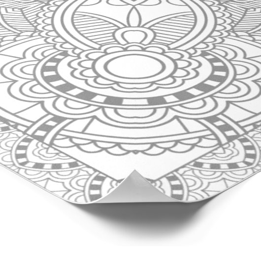 Einzigartiger floraler Kunstdoodle 2 Poster (Ecke)