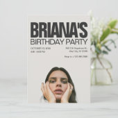 Einzigartiger Foto-Geburtstag Einladung (Stehend Vorderseite)