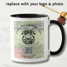 Einzigartiger Foto-Logo-QR-Code für Golf Club Leag Tasse