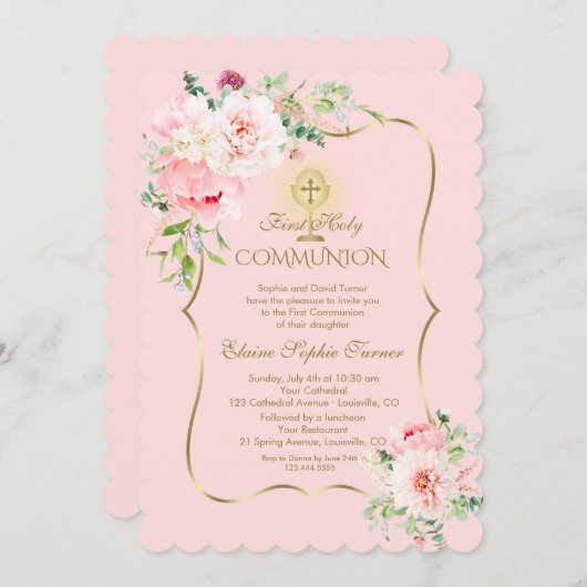 Einzigartiger Frühlingsholz Blütenblüte Gold Heili Einladung (Vorne/Hinten)