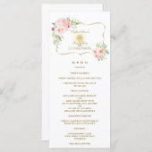 Einzigartiger Frühlingsholz Blütenblüte Gold Heili Menükarte (Vorne/Hinten)