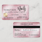 Einzigartiger Funkelnd rosa Glitzer Kreditkarte Na Visitenkarte (Vorne/Hinten)