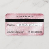 Einzigartiger Funkelnd rosa Glitzer Kreditkarte Na Visitenkarte (Rückseite)