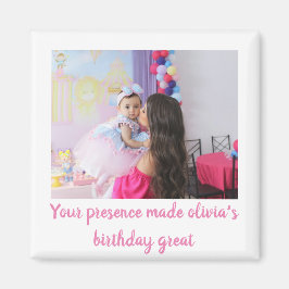 Einzigartiger Geburtstag Baby Foto Gast Dankeschön Magnet