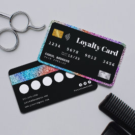 Einzigartiger Glam Glitzer Kreditkarte Stil Haarst Treuekarte