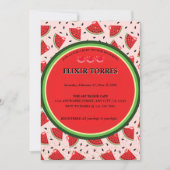 Einzigartiger Glitzer Moderne Wassermelone Kinderd Einladung (Vorderseite)