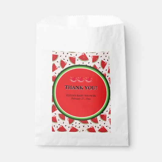 Einzigartiger Glitzer Moderne Wassermelone Kinderd Geschenktütchen (Vorderseite)