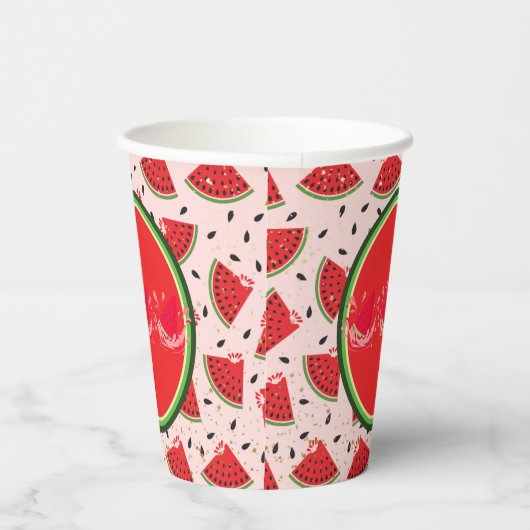 Einzigartiger Glitzer Moderne Wassermelone Kinderd Pappbecher (Rechts)