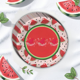 Einzigartiger Glitzer Moderne Wassermelone Kinderd Pappteller