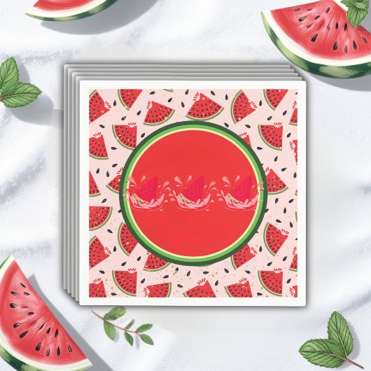 Einzigartiger Glitzer Moderne Wassermelone Kinderd Serviette