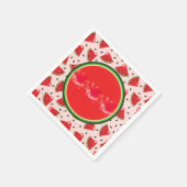 Einzigartiger Glitzer Moderne Wassermelone Kinderd Serviette (Ecke)