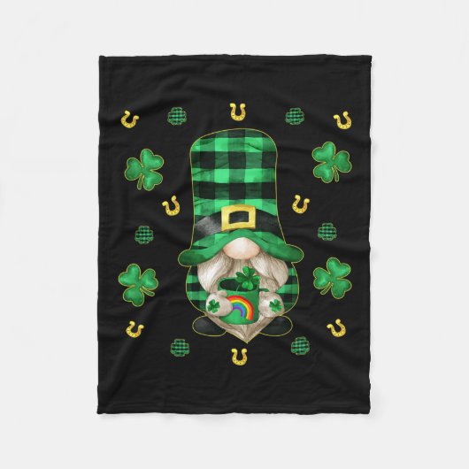 Einzigartiger Gnome St Patricks Day - Niedliches B Fleecedecke (Vorderseite)