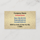 Einzigartiger Gold Black Glitzer - Beruflicher Lux Visitenkarte (Rückseite)