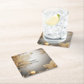 Einzigartiger Gold Decorative Holiday Paper Unters Rechteckiger Pappuntersetzer (Vor Ort)
