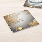 Einzigartiger Gold Decorative Holiday Paper Unters Rechteckiger Pappuntersetzer (angewinkelt)