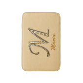 Einzigartiger Gold Silver Letter M Monogramm Badematte (Vorderseite Vertikal)
