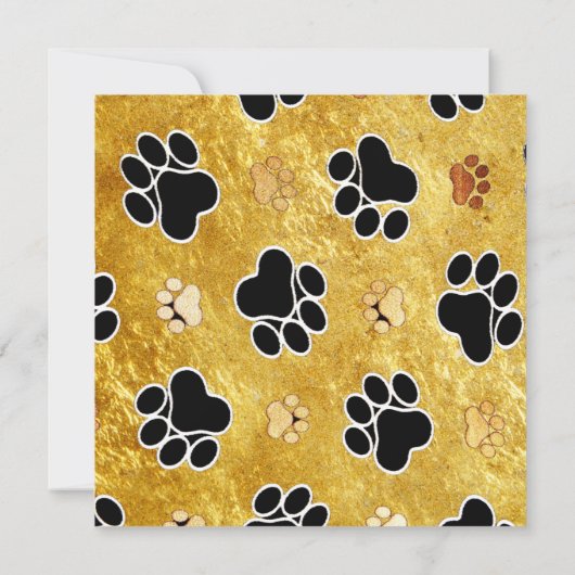 Einzigartiger Goldfolie dag-Tatzenfreudenspaß Einladung (Rückseite)