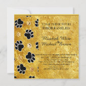 Einzigartiger Goldfolie dag-Tatzenfreudenspaß Einladung (Vorderseite)