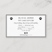 Einzigartiger Graffiti-Kunststil mit weißem Hund u Visitenkarte (Rückseite)