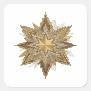 Einzigartiger Grauer STERN VON BETHLEHEM Sticker-D Quadratischer Aufkleber