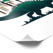Einzigartiger Grüner Stegosaurus Dinosaurier Wald Fotodruck (Ecke)